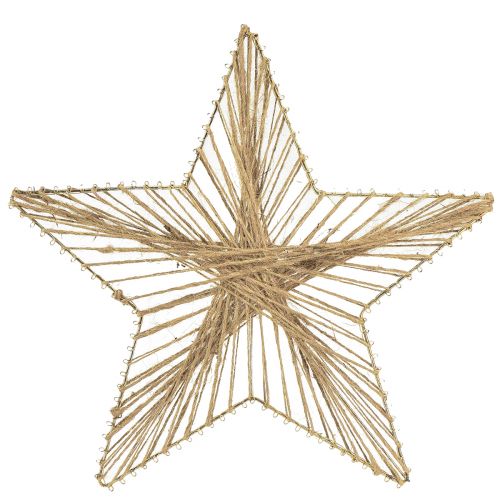Article Étoile Jute Naturel Rustique Poinsettia 30cm 4pcs
