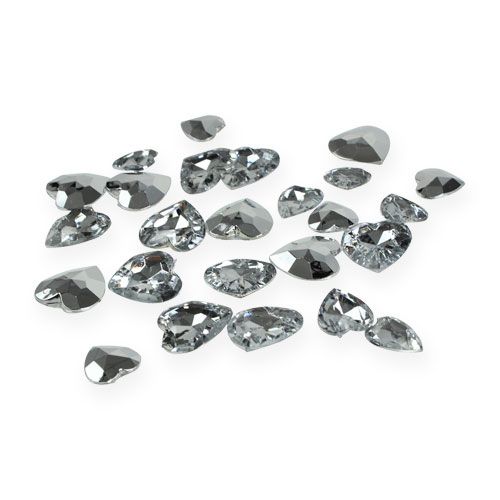 Floristik24 Décoration à disperser coeurs acryliques argent 2cm - 3cm 120 pcs