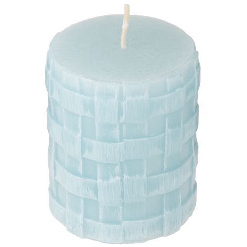 Bougies pilier rustiques 80/65 bougies décoratives bleu clair 2 pièces