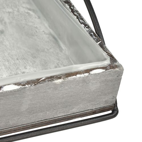 Article Ensemble polyvalent de plateaux en bois gris – Différentes tailles – Solution de rangement et de service élégante – Lot de 3