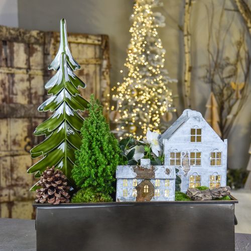 Floristik24 Décoration en bois de sapin de Noël vert brillant 22,5x5x50cm