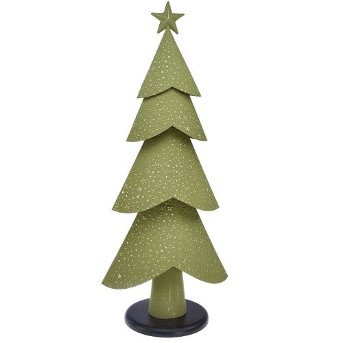 Floristik24 Sapin de Noël métal bois argent vert étoiles vintage H75cm
