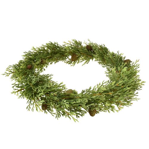 Article Couronne de sapin avec cônes anneau décoratif artificiel vert Ø36cm