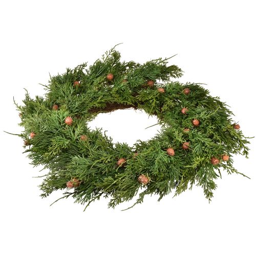 Floristik24 Couronne de sapin Thuya avec base de bourgeons couronne de vigne Ø50cm