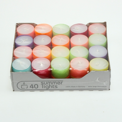 Floristik24 Bougies chauffe-plat colorées Ø38mm 40pcs