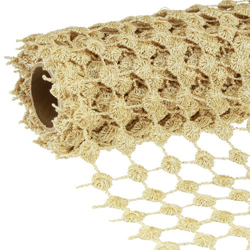 Article Chemin de table grille doré crème à paillettes L19cm L1,5m