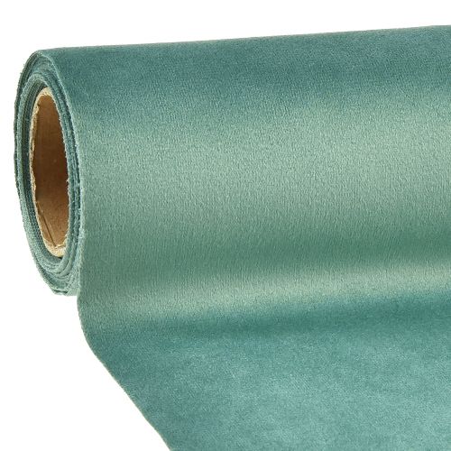 Article Chemin de table en velours vert turquoise, tissu décoratif 28×270cm - chemin de table élégant pour votre décoration festive