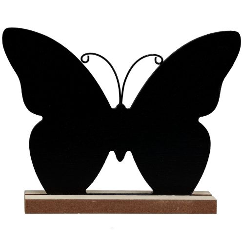 Article Décoration de table en bois Papillon Noir Naturel 12cm 6 Pcs
