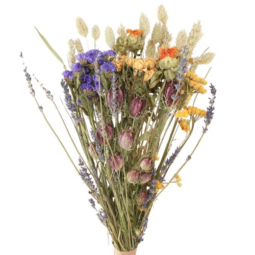 Article Bouquet de fleurs séchées violet orange grain de lavande de mer 55cm