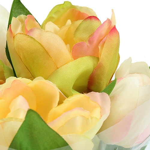 Floristik24 Bouquet artificiel de tulipes vert/rose 25 cm