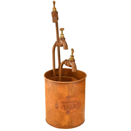 Jardinière Décorative Patine Métal Avec Robinet H25/37/43cm Lot de 3 pcs | Floristik24.be