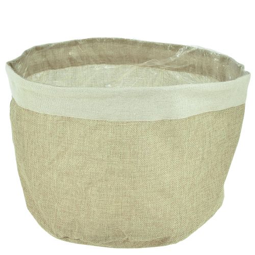 Article Jardinière Panier en Tissu de Jute Naturel Utensilo Ø26cm H21cm 3pcs