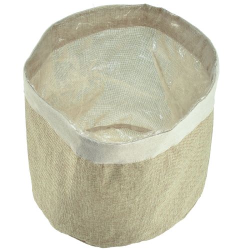 Article Jardinière Panier en Tissu de Jute Naturel Utensilo Ø28cm H25cm 3pcs