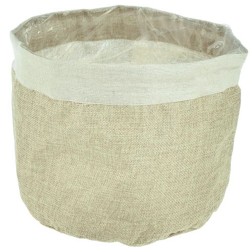 Article Jardinière Panier en Tissu de Jute Utensilo Naturel Ø21cm H19cm 3pcs