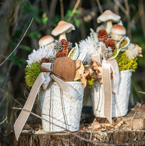 Floristik24 Jardinière cache-pot en céramique blanc Ø7cm H8cm 4pcs