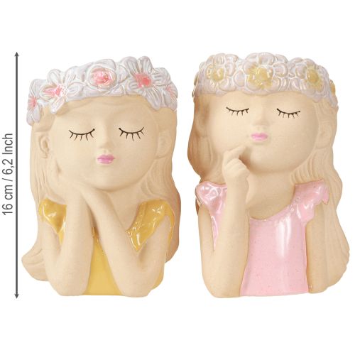 Article Vase décoratif en céramique pour jardinière fille Ø7,5cm H16cm 2pcs