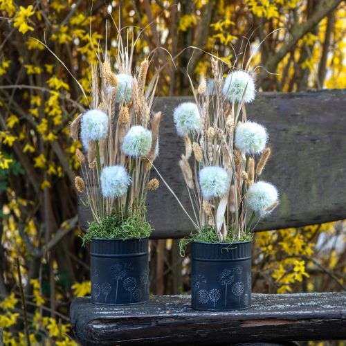 Article Jardinière Pissenlit Noir Ø12,5cm H14cm