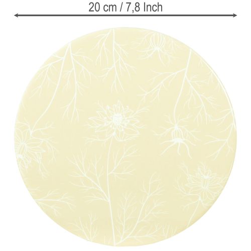 Article Dessous de verre Décoration de table Fleurs Beige Marron Ø20cm 3 Pcs