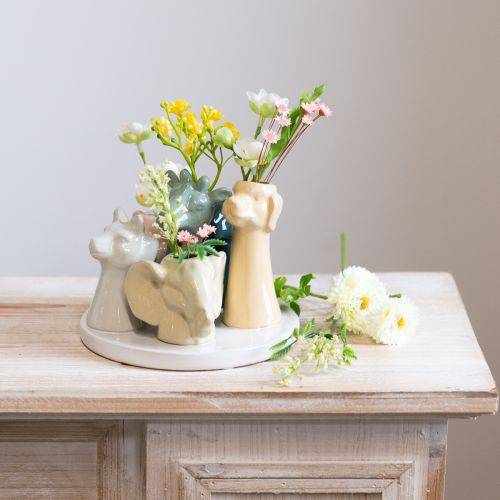 Article Vase contenant des figurines d'animaux décoratives, idéal pour une décoration de chambre ludique, 13 cm