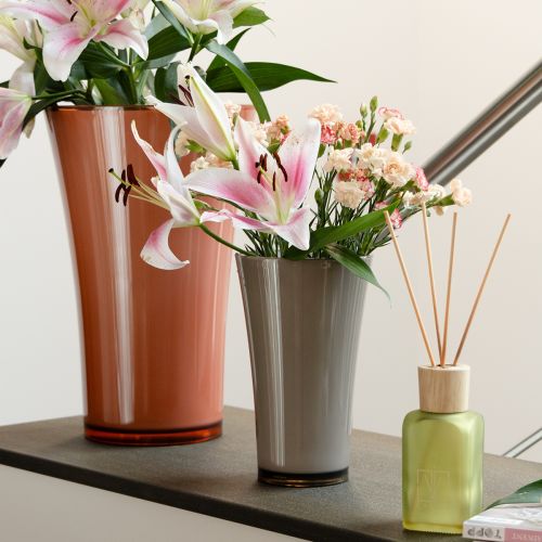 Article Vase « Fizzy » Ø16cm H27cm gris platine 1 pc