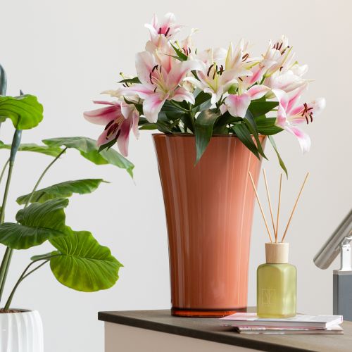 Floristik24 Vase de sol rose, vase décoratif, Fizzy Siena, Ø 28,5 cm, H 45 cm