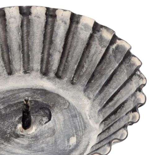 Article Bougeoir vintage pour bougies piliers à insérer gris Ø8,5cm 4 pièces