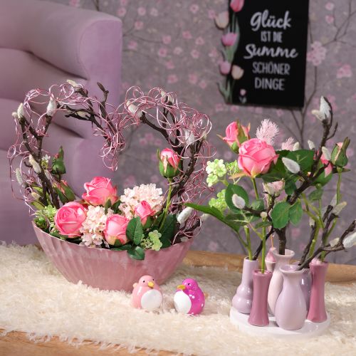 Article Figurine décorative d'oiseau, design mignon et coloré pour le salon, 6 cm, lot de 6