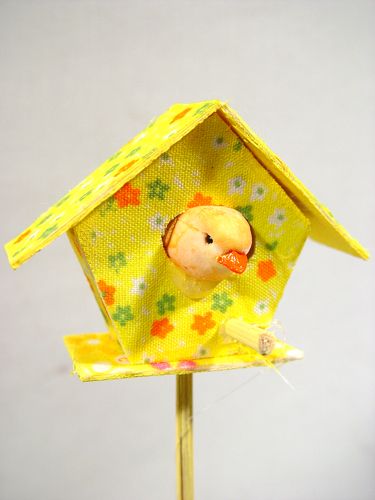 Floristik24 Birdhouse avec pique-oiseaux 3cm 12pcs