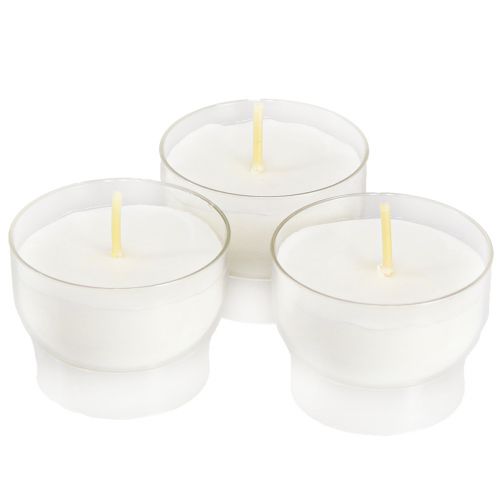 Floristik24 Bougies votives blanches avec coupelle Ø4,3cm 25 pcs