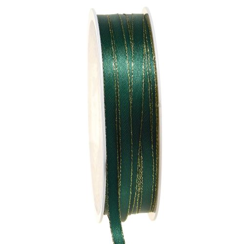 Ruban décoratif de Noël ruban vert et doré L6mm L50m