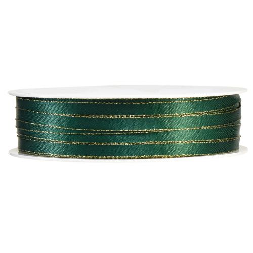 Article Ruban décoratif de Noël ruban vert et doré L6mm L50m