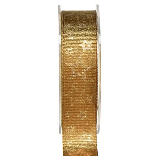 Ruban de Noël ruban bijoux doré avec étoiles W25mm L15m