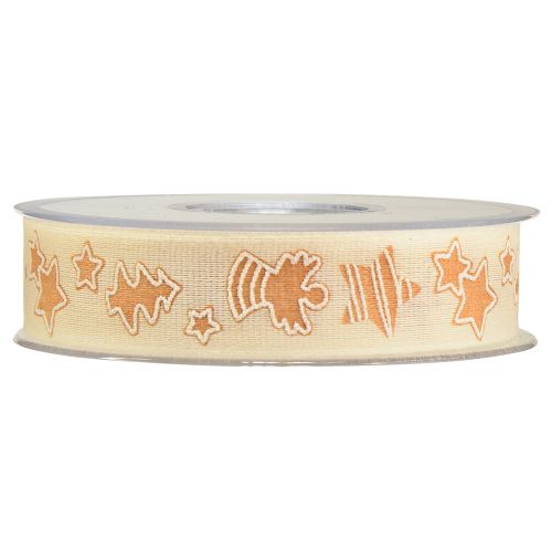 Article Ruban de Noël Gâteau au Miel Ruban Cadeau Durable Crème 25mm 15m