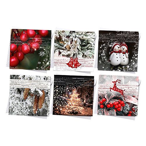 Floristik24 Cartes de Noël 12,5x12,5cm 6pcs