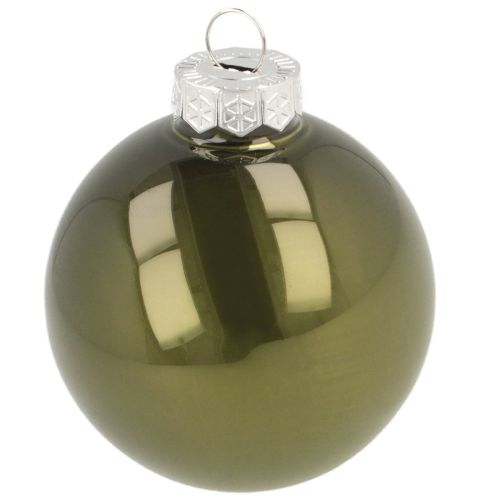 Article Boules de Noël boule en verre vert argent gris Ø60mm 24 pcs