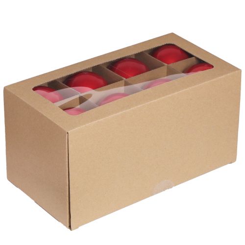 Article Boules de Noël boules de sapin en verre brillant rouge Ø7,5cm 12 pcs