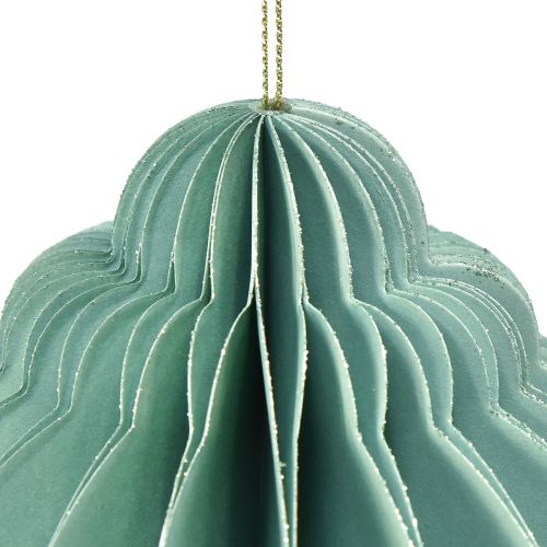 Article Boule de Noël papier oignon turquoise FSC Ø15cm H20cm
