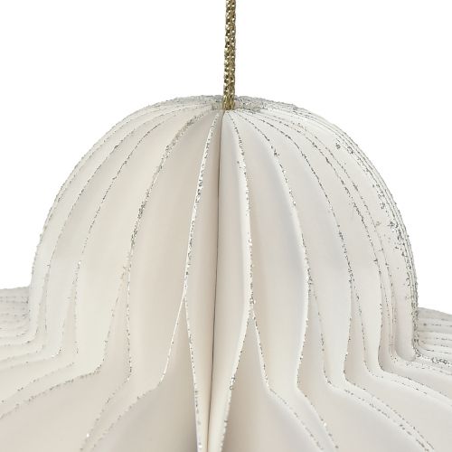 Article Boule de Noël en papier nid d'abeille décoration oignon blanc FSC Ø12cm