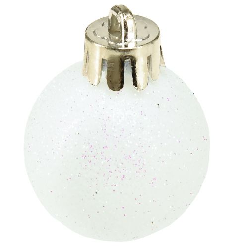 Article Boules de Noël nacre plastique blanc Ø3cm 14pcs