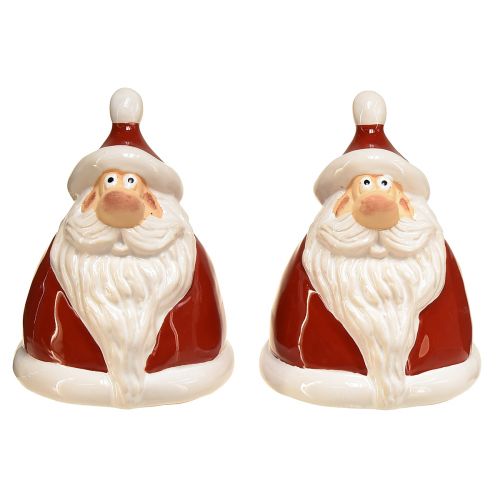 Article Figurine Père Noël rouge 13 cm - Décoration de Noël idéale pour une ambiance festive - 2 pièces