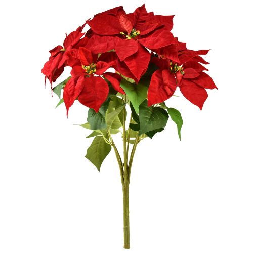 Article Poinsettia Etoile de Noël Artificielle Rouge Vert L57cm