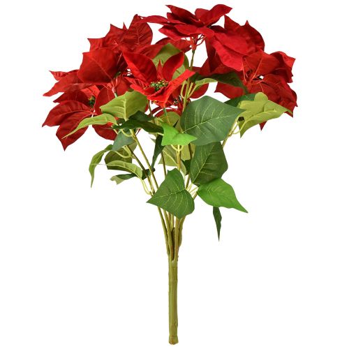 Article Poinsettia Etoile de Noël Artificielle Rouge Vert L57cm