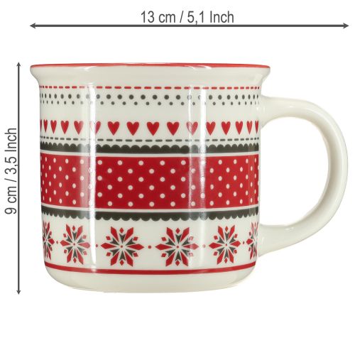 Article Mug de Noël en céramique rouge et blanc Ø10cm H9cm