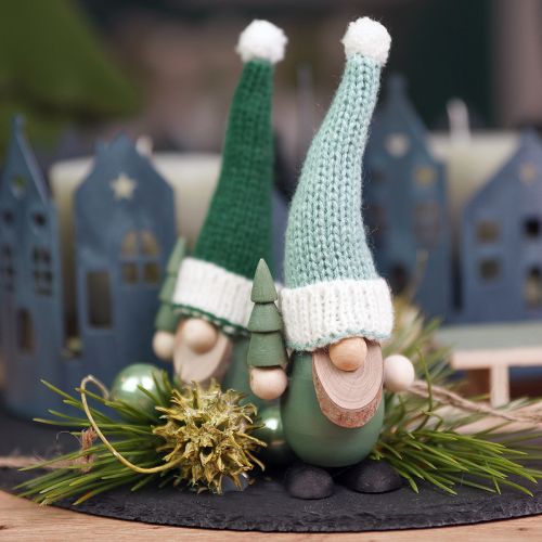 Floristik24 Nain de décoration de Noël en bois de nain vert menthe H14cm 6 pcs