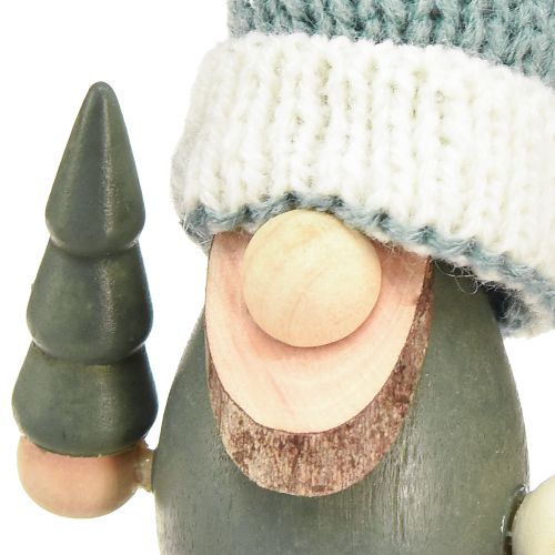 Article Nain de décoration de Noël en bois de nain vert menthe H14cm 6 pcs
