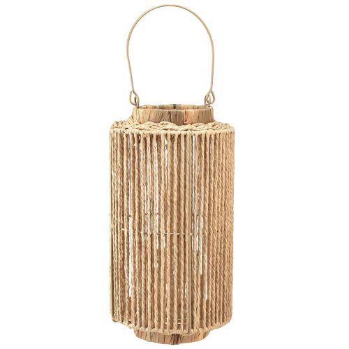 Floristik24 Lanterne en raphia avec anse en fibre naturelle pour bougie LED Ø19cm H36cm