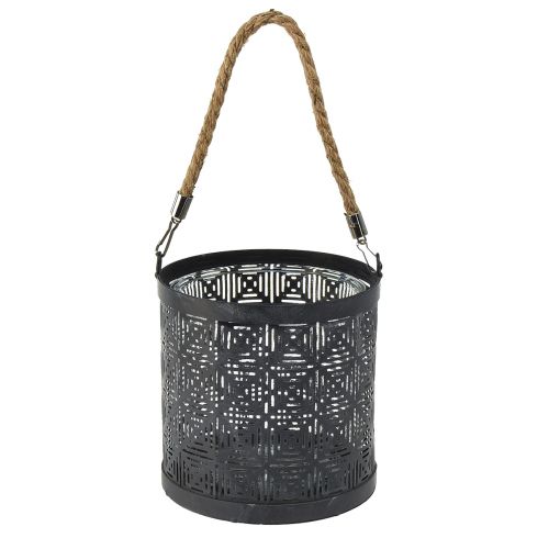 Floristik24 Lanterne lanterne décorative en métal poignée anthracite Ø16cm 2pcs