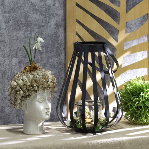 Article Lanterne lanterne en métal avec verre anthracite Ø23cm H27cm