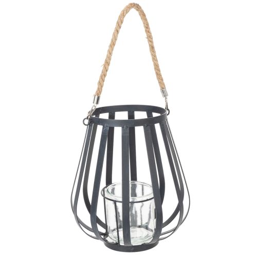 Floristik24 Lanterne en métal avec verre, anthracite, Ø23cm, H27cm