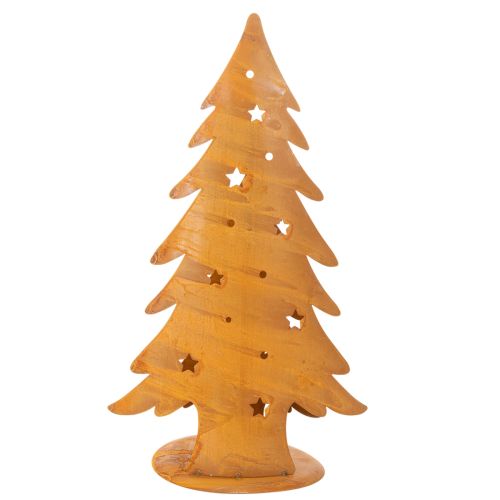 Lanterne de sapin de Noël, décoration en métal à la finition rustique, H 46 cm x L 25,5 cm | Floristik24.be